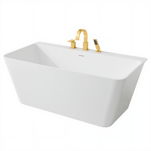 ANZZI FTAZ11459-473BG Vault Series 59" x 30" Flat Bottom Acrylic Freestanding Soaking Bathtu, product view