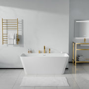 ANZZI FTAZ11467-473BG Vault Series 67" x 32" Flat Bottom Acrylic Freestanding Soaking Bathtu, product view 4