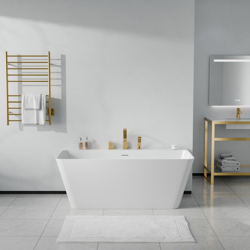 ANZZI FTAZ11467-473BG Vault Series 67" x 32" Flat Bottom Acrylic Freestanding Soaking Bathtu, product view 4