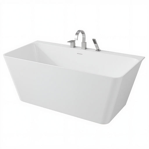 ANZZI FTAZ11467-473CH Vault 67" x 32" Flat Bottom Acrylic Freestanding Soaking Bathtub and F, product view