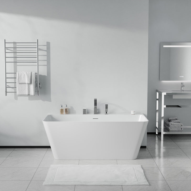 ANZZI FTAZ11467-473CH Vault 67" x 32" Flat Bottom Acrylic Freestanding Soaking Bathtub and F, product view 2