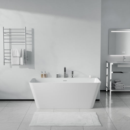 ANZZI FTAZ11467-473CH Vault 67" x 32" Flat Bottom Acrylic Freestanding Soaking Bathtub and F, product view 2