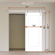 ANZZI ID-AZBD09 Cenote sliding barn door, dimension drawing