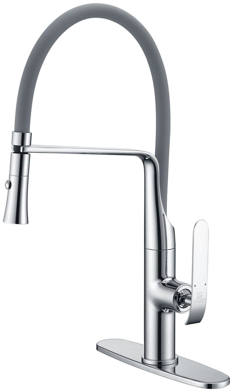 ANZZI KF-AZ003 Accent kitchen faucet in polished chrome, installed room view 2