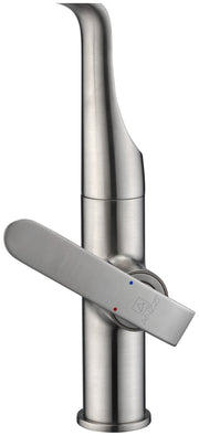 ANZZI KF-AZ003BN Accent kitchen faucet in brushed nickel, white background view 4