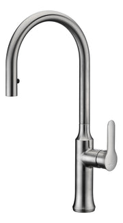 ANZZI KF-AZ1068BN Cresent kitchen faucet in brushed nickel, main product photo