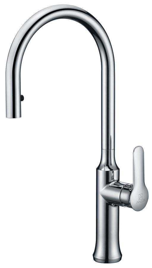 ANZZI KF-AZ1068CH Cresent kitchen faucet in polished chrome, main product photo