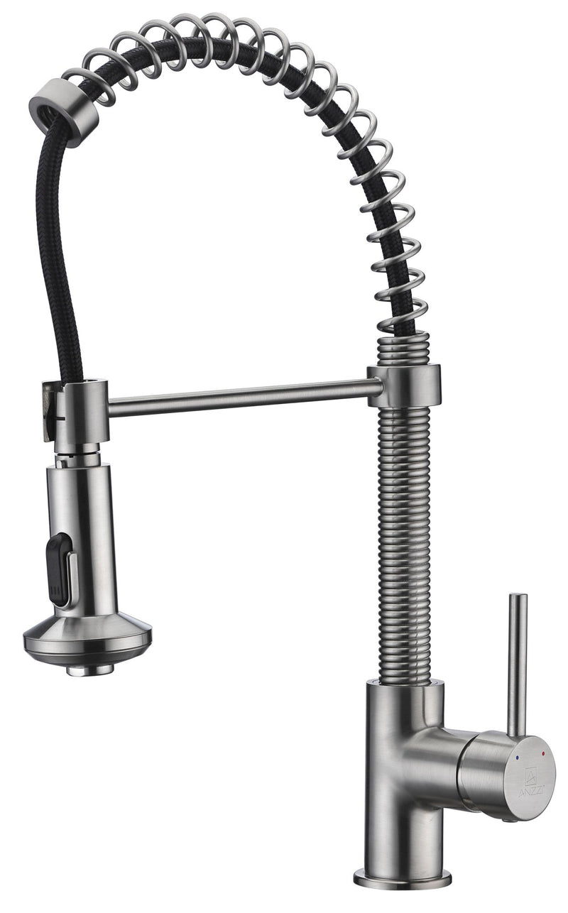 ANZZI KF-AZ194BN Step kitchen faucet in brushed nickel, main product photo