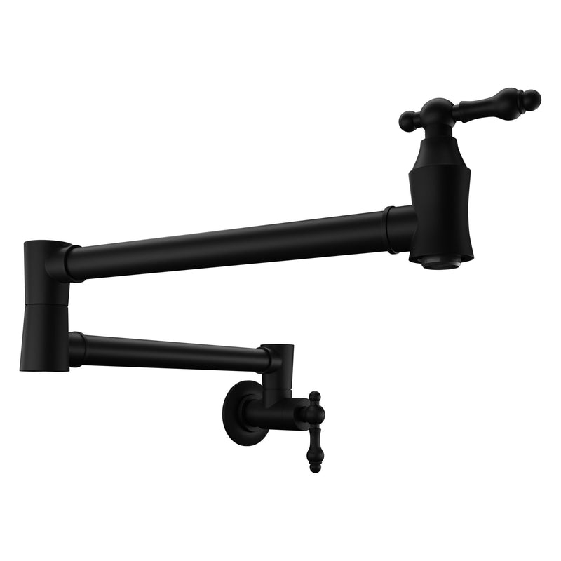 ANZZI KF-AZ259MB Marca pot filler faucet in matte black, main product photo