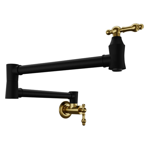ANZZI KF-AZ259MBBG Marca pot filler faucet in matte black brushed gold, main product photo