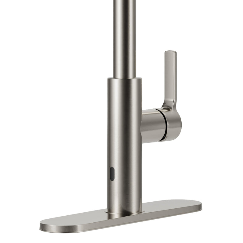 ANZZI KF-AZ303BN Ola kitchen faucet in brushed nickel, white background view 1