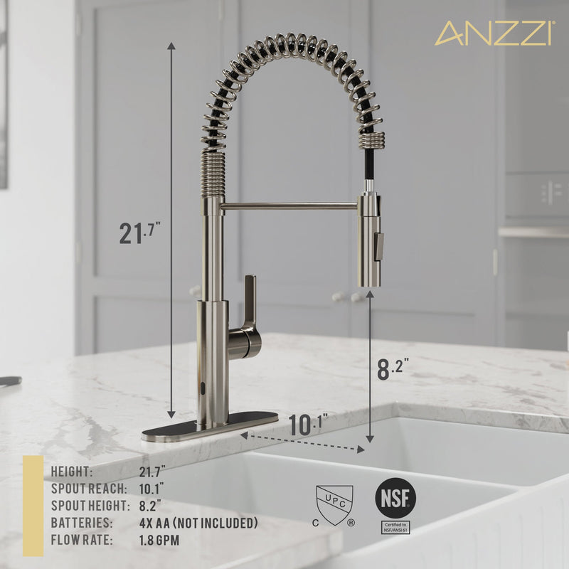 ANZZI KF-AZ303MB Ola kitchen faucet, dimension drawing