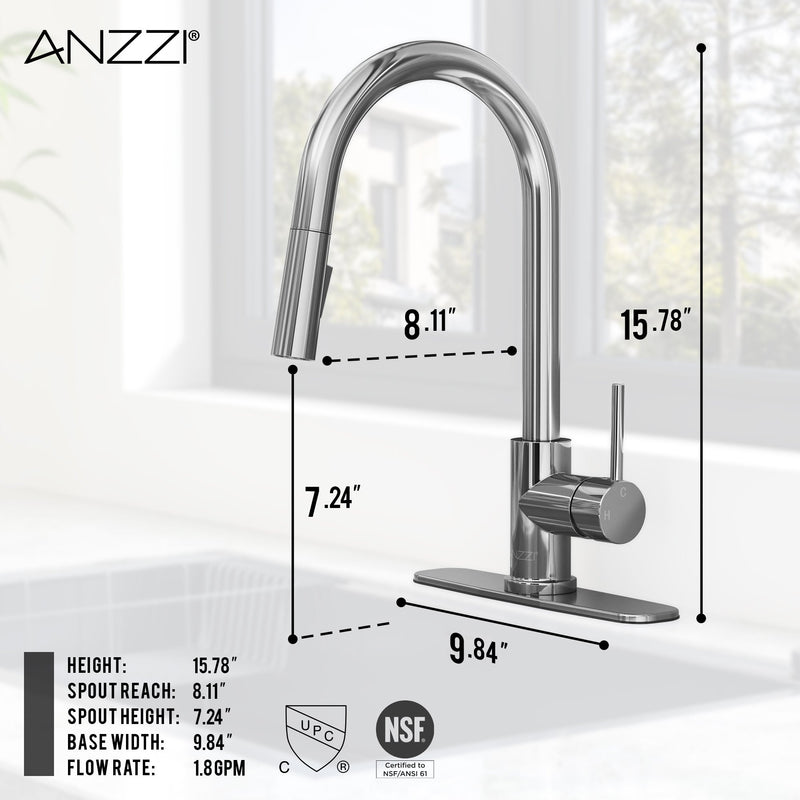 ANZZI KF-AZ601CH Expedition kitchen faucet, dimension drawing 2 #5
