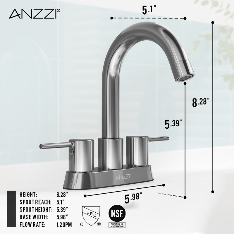 ANZZI L-AZ300BN Remnants centerset bathroom faucet, dimension drawing 0 #3