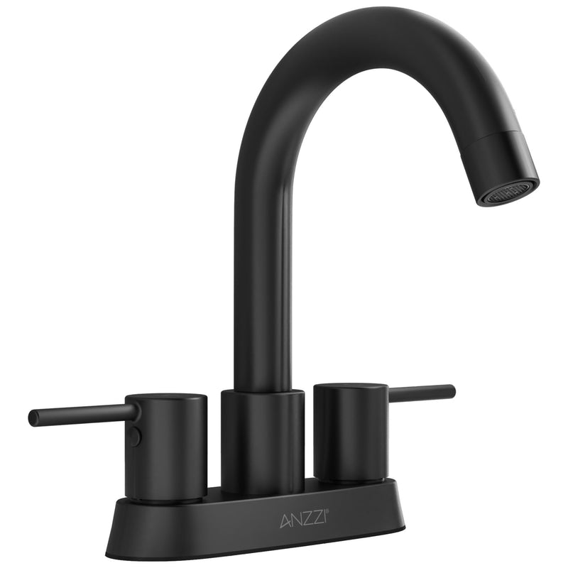ANZZI L-AZ300MB Remnants centerset bathroom faucet in matte black, main product photo