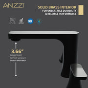 ANZZI L-AZ902MB-BN Angular widespread bathroom faucet, dimension drawing