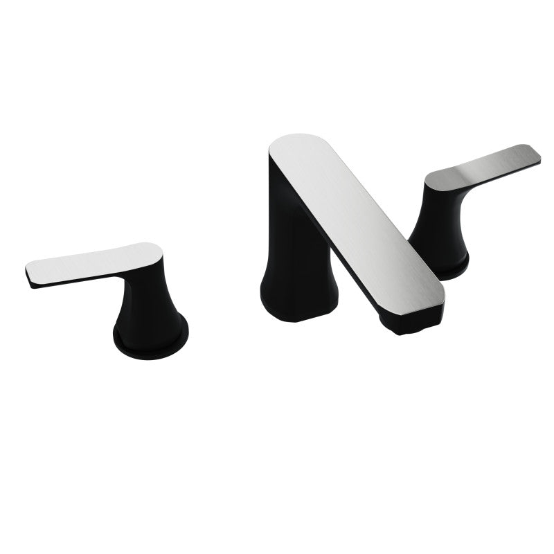 ANZZI L-AZ902MB-BN Angular widespread bathroom faucet in matte black-brushed nickel, main product photo
