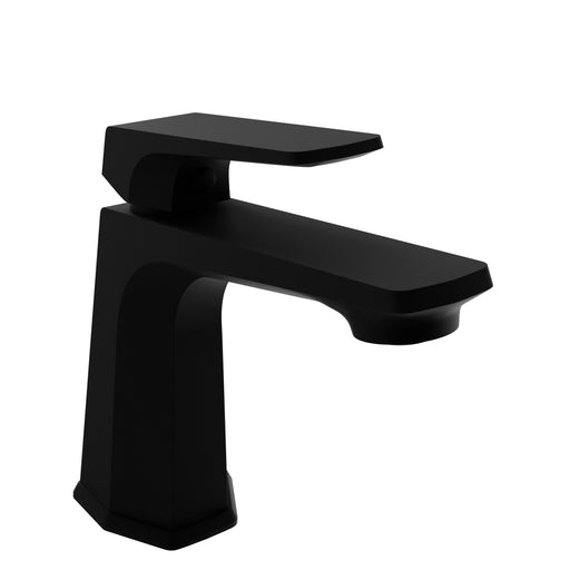 ANZZI L-AZ903MB Minimalist single hole bathroom faucet in matte black, main product photo