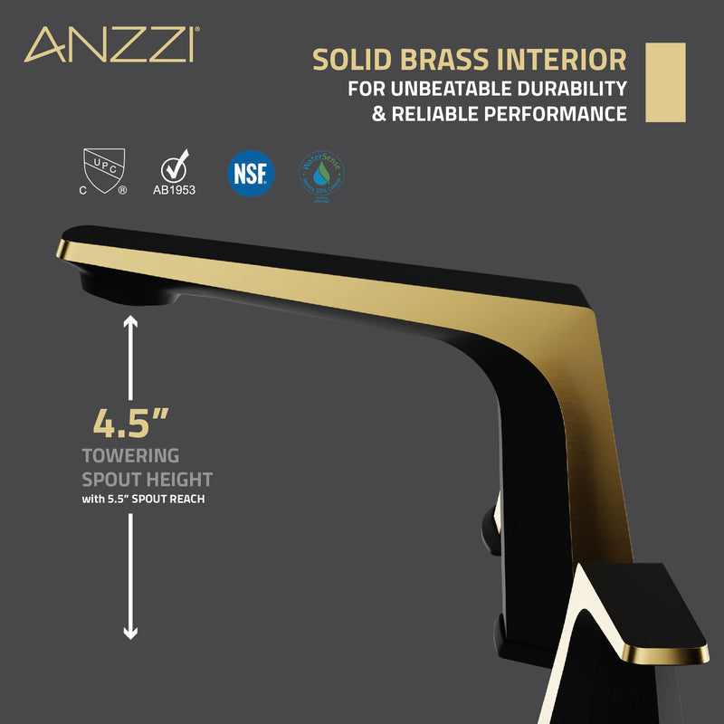 ANZZI L-AZ905BN Contemporary widespread bathroom faucet, dimension drawing