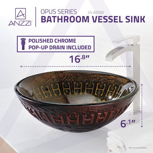 ANZZI LS-AZ050 Opus vessel sink, dimension drawing