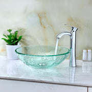 ANZZI LS-AZ065 Vieno vessel sink in clear floral, installed room view 5