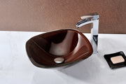 ANZZI LS-AZ066 Cansa vessel sink in rich timber, installed room view 1