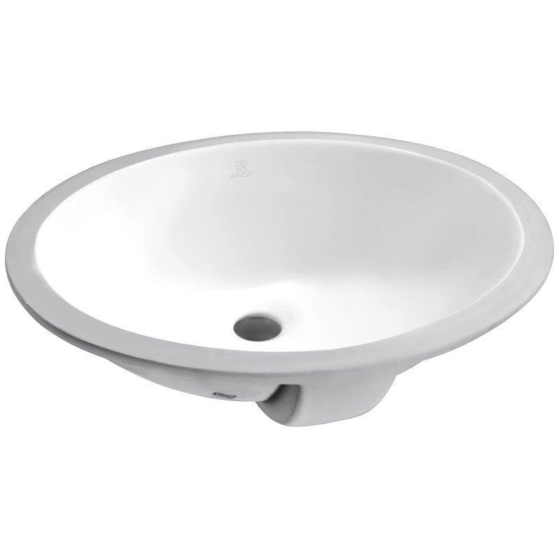 ANZZI LS-AZ102 Lanmia undermount bathroom sink in white, main product photo