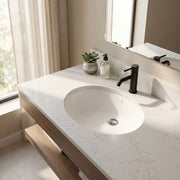 ANZZI LS-AZ103 Pegasus undermount bathroom sink in white, installed room view 2