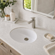 ANZZI LS-AZ109 Rhodes undermount bathroom sink in white, installed room view 2