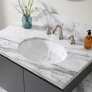 ANZZI LS-AZ109 Rhodes undermount bathroom sink in white, installed room view 6