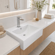ANZZI LS-AZ116 Vitruvius vessel sink in glossy white vitreous china ceramic, installed room view 2