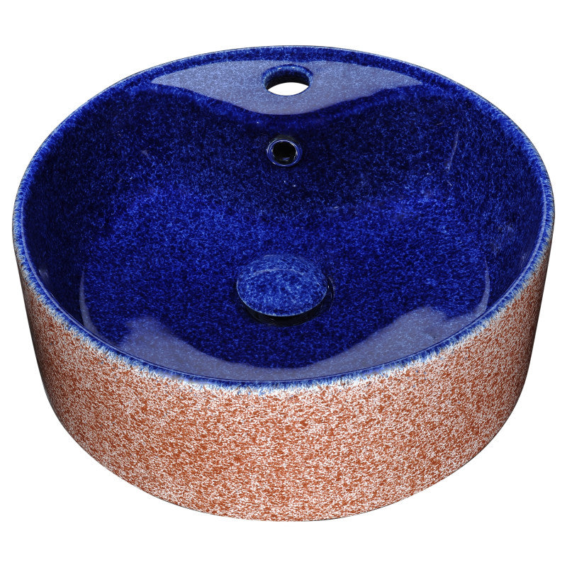 ANZZI LS-AZ228 Regal Crown vessel sink in royal blue, main product photo