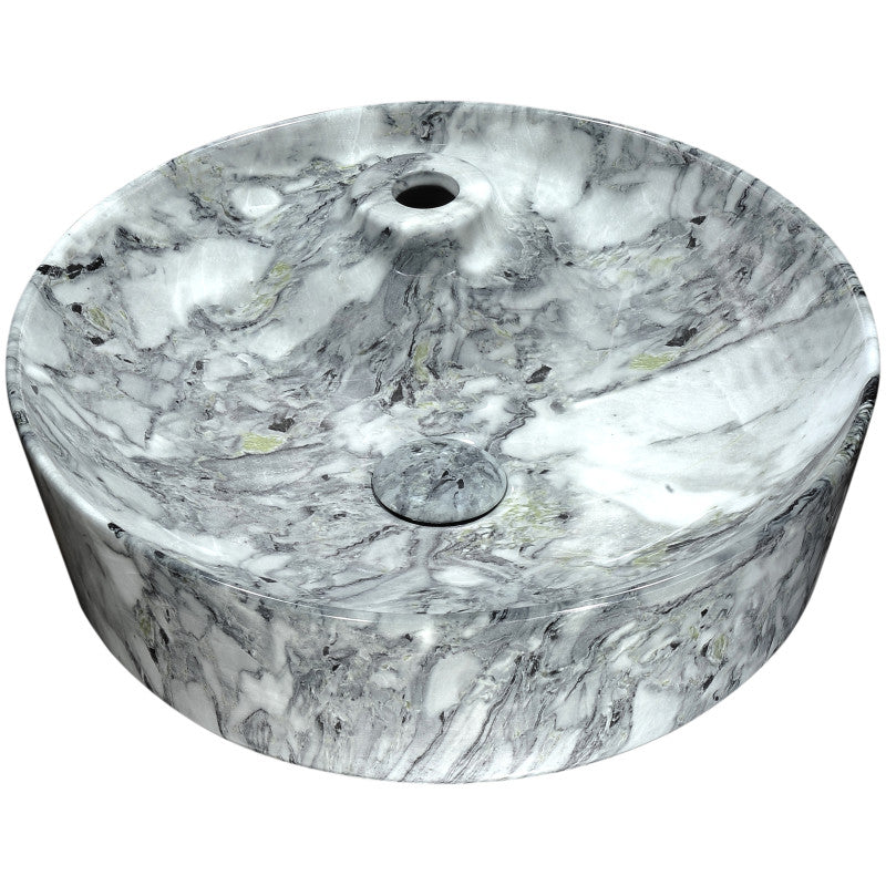ANZZI LS-AZ233 Marbled vessel sink in marbled snow, main product photo