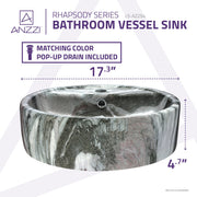 ANZZI LS-AZ254 Rhapsody vessel sink, dimension drawing
