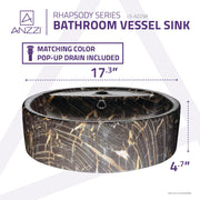 ANZZI LS-AZ258 Rhapsody vessel sink, dimension drawing