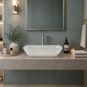 ANZZI LS-AZ910 Innovio vessel sink in matte white, installed room view 2