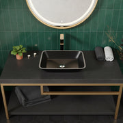 ANZZI LS-AZ911MB Innovio vessel sink in matte black, installed room view 4