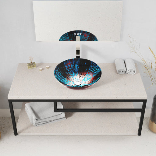 ANZZI LS-AZ916 Belissima vessel sink in the listed finish, installed room view 1