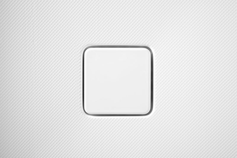 ANZZI SB-AZ009WH Corner Shower Base close-up of the square drain cover