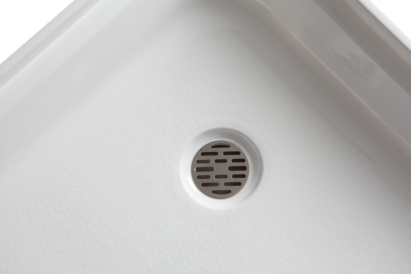 ANZZI SB-AZ01NO Corner Shower Base close-up of the drain