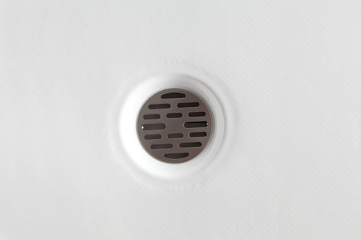 ANZZI SB-AZ022L Corner Shower Base close-up of the drain