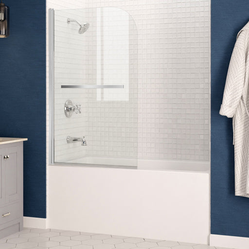 ANZZI SD-AZ053-01CH Myth 28" x 56" Frameless Tub Door with TSUNAMI GUARD in Polished Chrom, product view