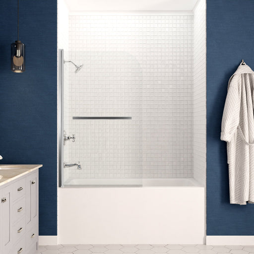 ANZZI SD-AZ053-01CH Myth 28" x 56" Frameless Tub Door with TSUNAMI GUARD in Polished Chrom, product view 2