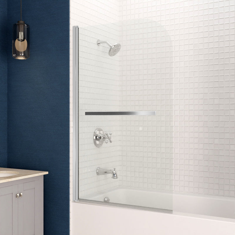 ANZZI SD-AZ053-01CH Myth 28" x 56" Frameless Tub Door with TSUNAMI GUARD in Polished Chrom, product view 3