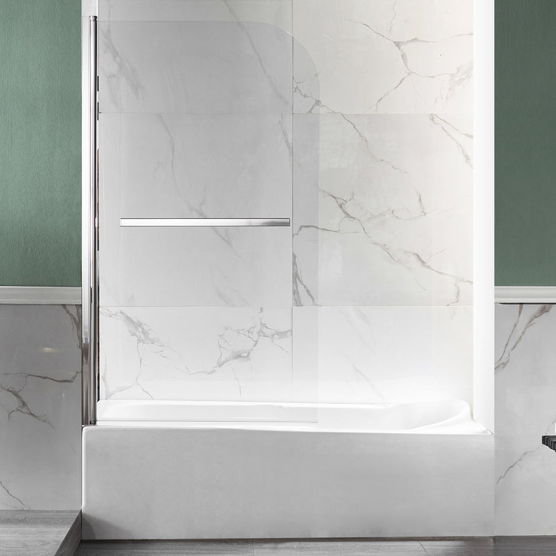 ANZZI SD-AZ053-01CH Myth 28" x 56" Frameless Tub Door with TSUNAMI GUARD in Polished Chrom, product view 5