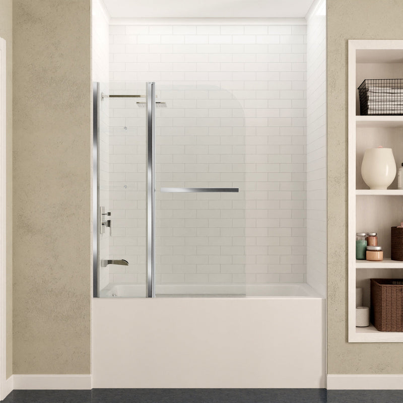 ANZZI SD-AZ054-01CH Galleon 48" x 58" Frameless Tub Door with TSUNAMI GUARD in Polished Ch, product view 2