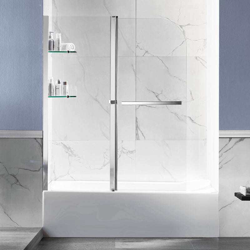ANZZI SD-AZ054-01CH Galleon 48" x 58" Frameless Tub Door with TSUNAMI GUARD in Polished Ch, product view 5