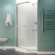 ANZZI SD-AZ056-01BN Semi-Frameless Pivot Shower Door brushed nickel frame, side room view
