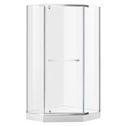 ANZZI SD-AZ056-01CH Semi-Frameless Pivot Shower Door polished chrome frame, enclosure on white background