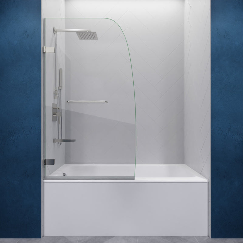 ANZZI SD-AZ10-01BN Grand 30" x 55" Frameless Hinged Tub Door with Clear Glass and Tsunami, product view